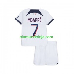 Camisola Paris Saint-Germain Mbappé Kylian 7 Criança Equipamento Segundo 2023-2024 Manga Curta